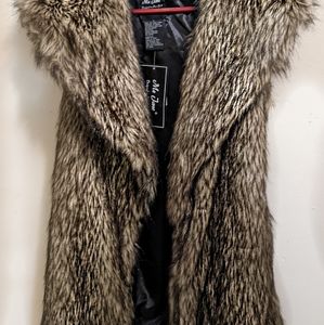 New with Tags, Faux Fur Vest with collar